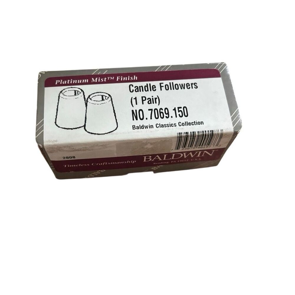 Baldwin Platinum Finish Candle Followers No. 7069.150 1 Pair *New*